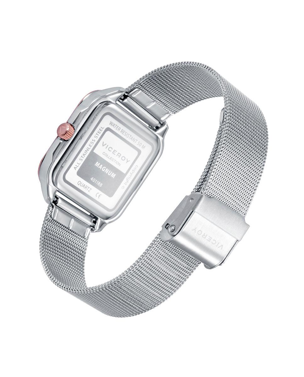Viceroy Reloj De Mujer Magnum Caja Bicolor Y Malla Milanesa De Acero
