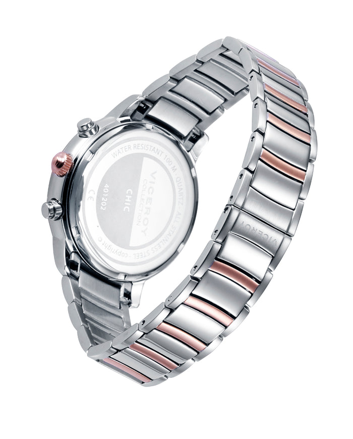 Viceroy Reloj De Mujer Multifunción De Acero Con Terminación Bicolor En IP Rosa