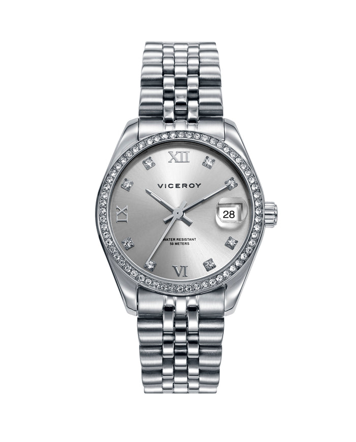 viceroy Reloj de mujer Viceroy Chic de acero con calendario y correa plateada