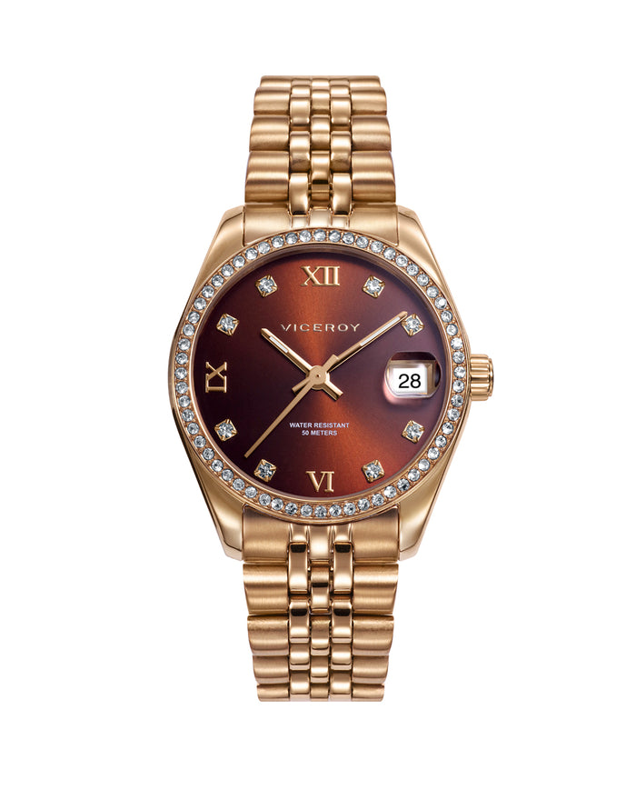 viceroy Reloj de mujer Viceroy Chic de acero con calendario y correa en ip dorado
