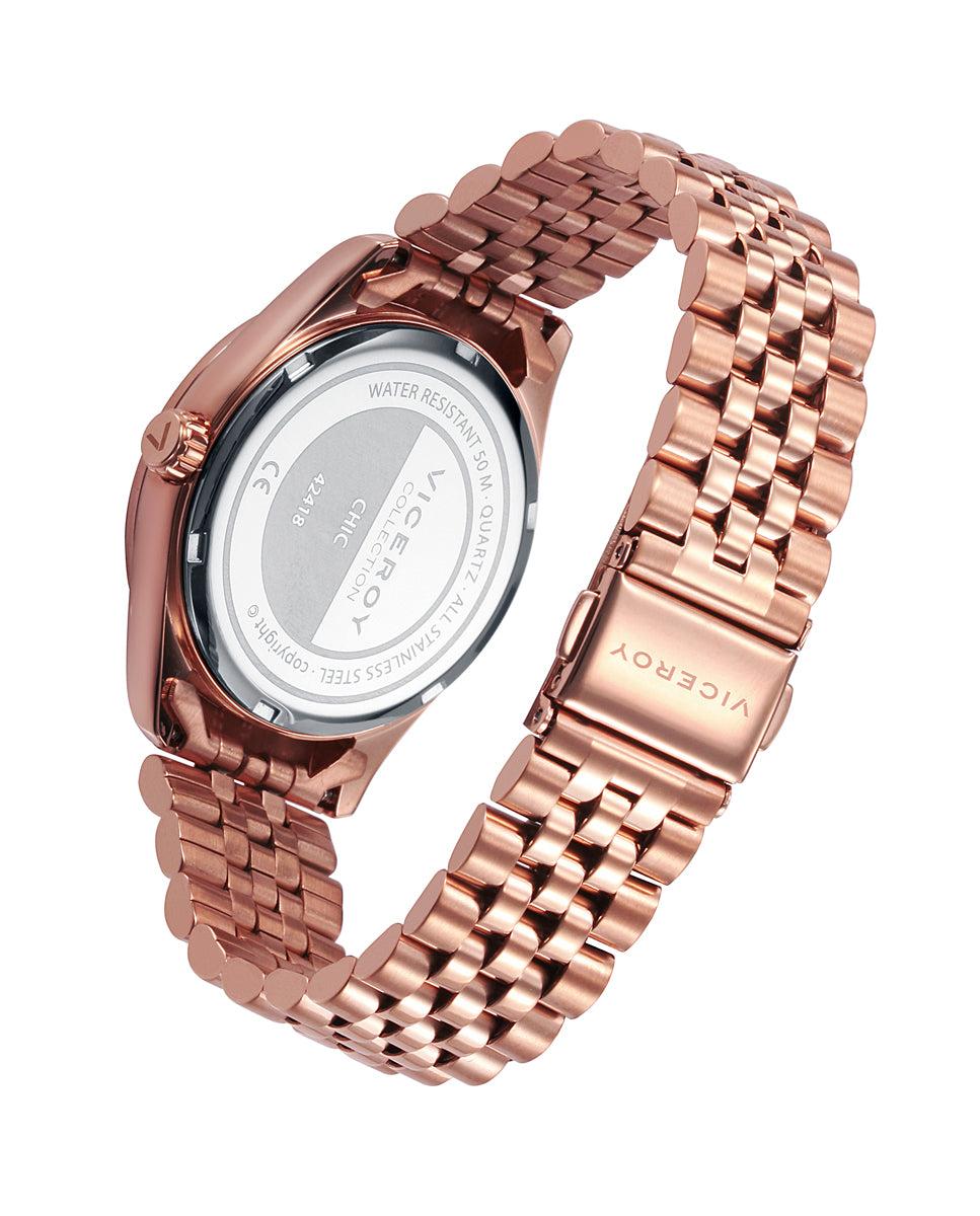Viceroy Reloj De Mujer Viceroy Chic De Acero Multifunción Con Correa En Ip Rosa