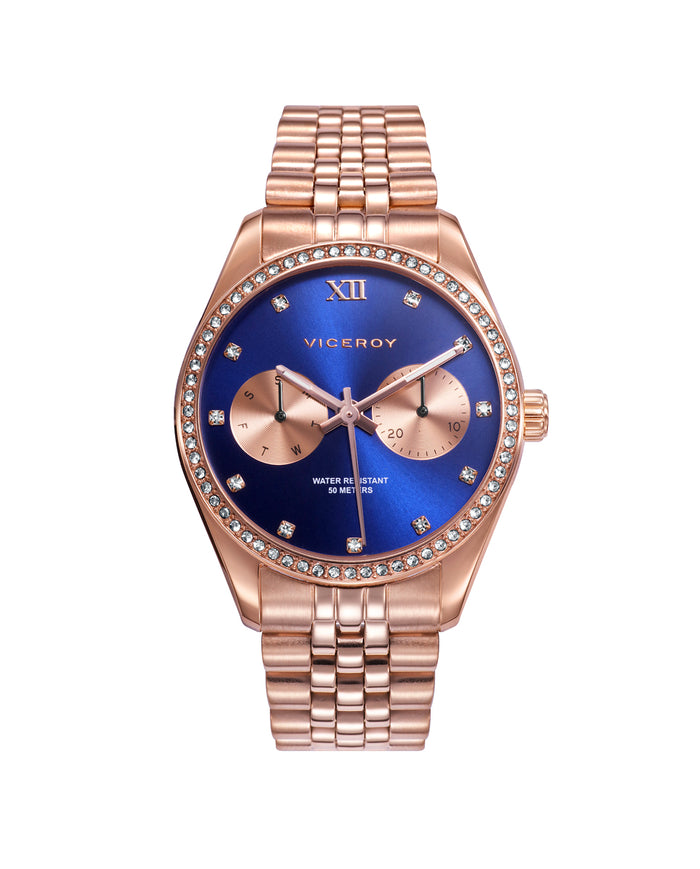 viceroy Reloj de mujer Viceroy Chic de acero multifunción con correa en ip rosa