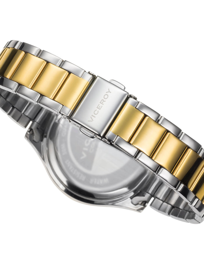 Viceroy Reloj De Mujer Viceroy Chic Tres Agujas De Acero Bitono Con IP Dorado Y Brazalete