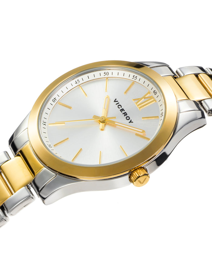 Viceroy Reloj De Mujer Viceroy Chic Tres Agujas De Acero Bitono Con IP Dorado Y Brazalete