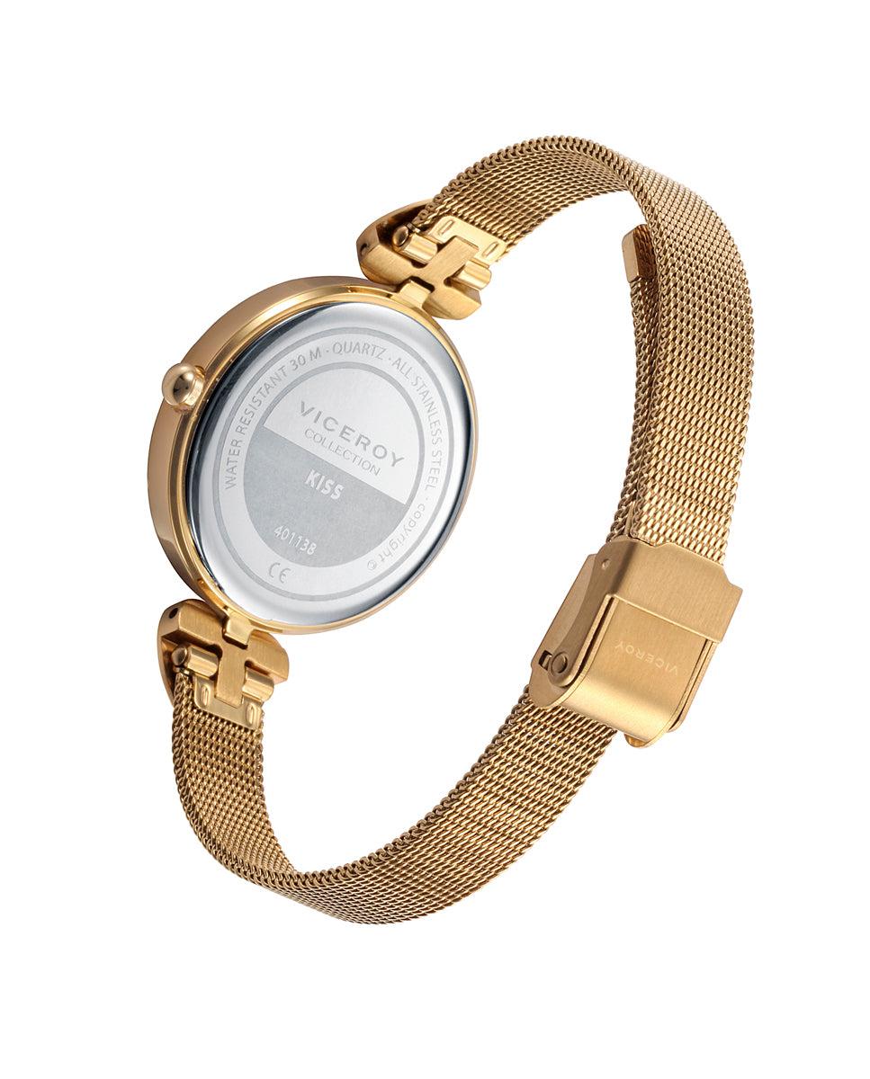 Viceroy Reloj De Mujer Viceroy Kiss De Acero Con Malla Milanesa En Ip Dorado