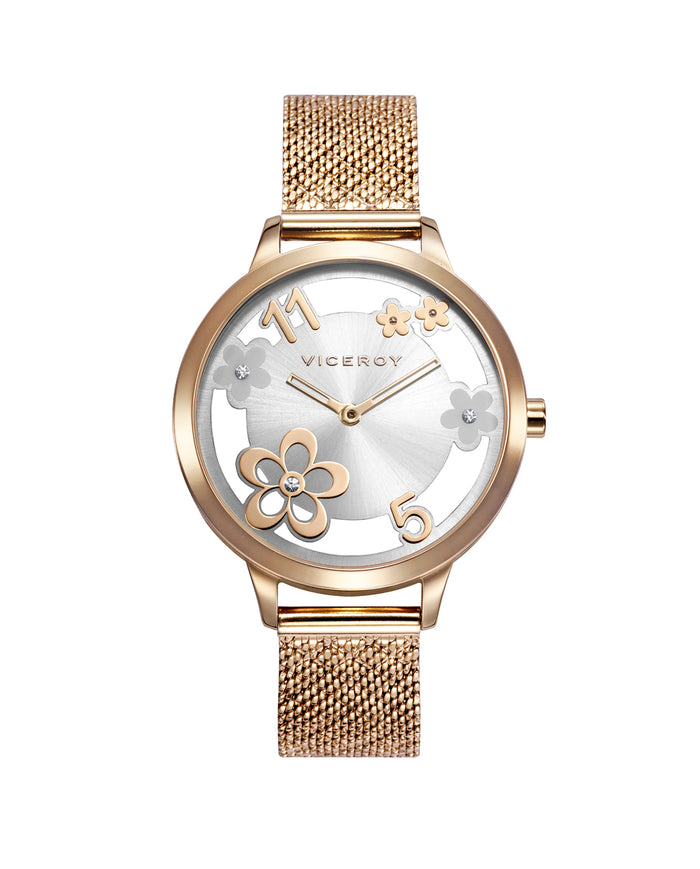 viceroy Reloj de mujer Viceroy Kiss de acero con mallla milanesa en ip dorado