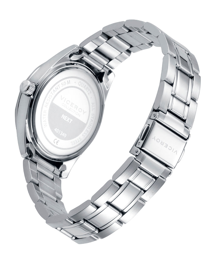 Viceroy Reloj De Niño Con Caja De Acero Y Bisel Con Indicadores Horarios. Pulsera De Piel Trenzada Azul Con Placa De Acero Y Detalles En Esmalte De Regalo