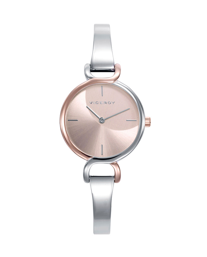 viceroy Reloj minimalista acero con esfera rosa para mujer