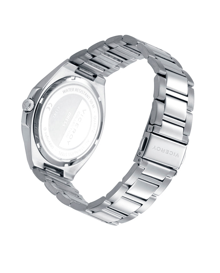 Viceroy Reloj Para Hombre De Acero Con Esfera Negra Y Movimiento De Cuarzo