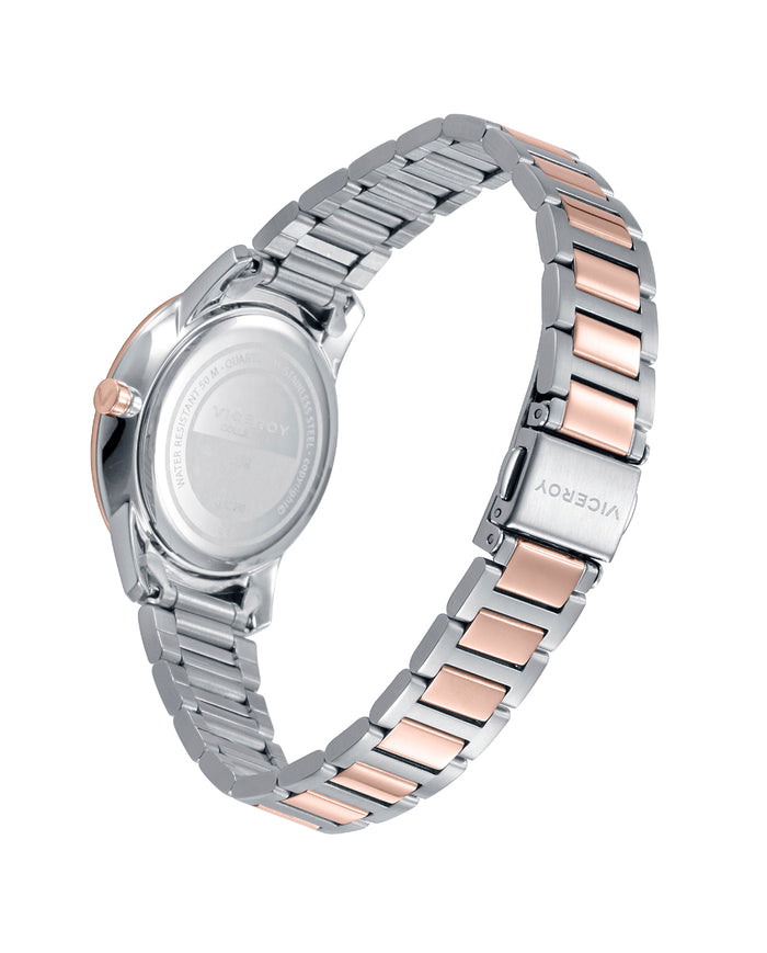 Viceroy Reloj Para Mujer Con Correa Brazalete Bicolor Y Esfera Blanca