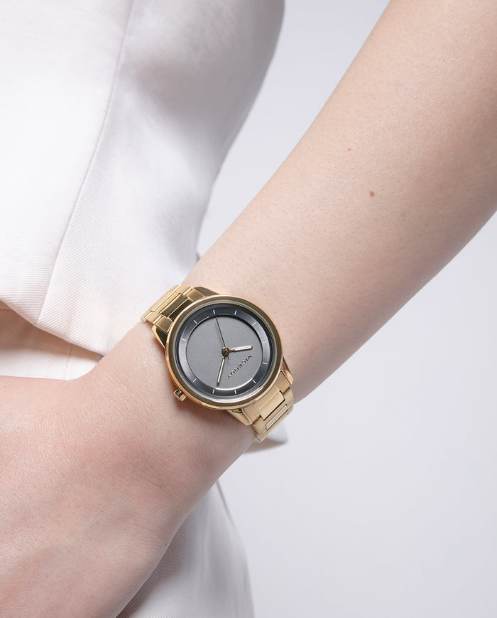 Viceroy Reloj Para Mujer En Acero Dorado Con Esfera Gris