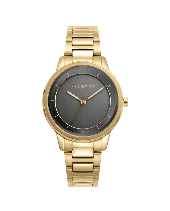 viceroy Reloj para mujer en acero dorado con esfera gris