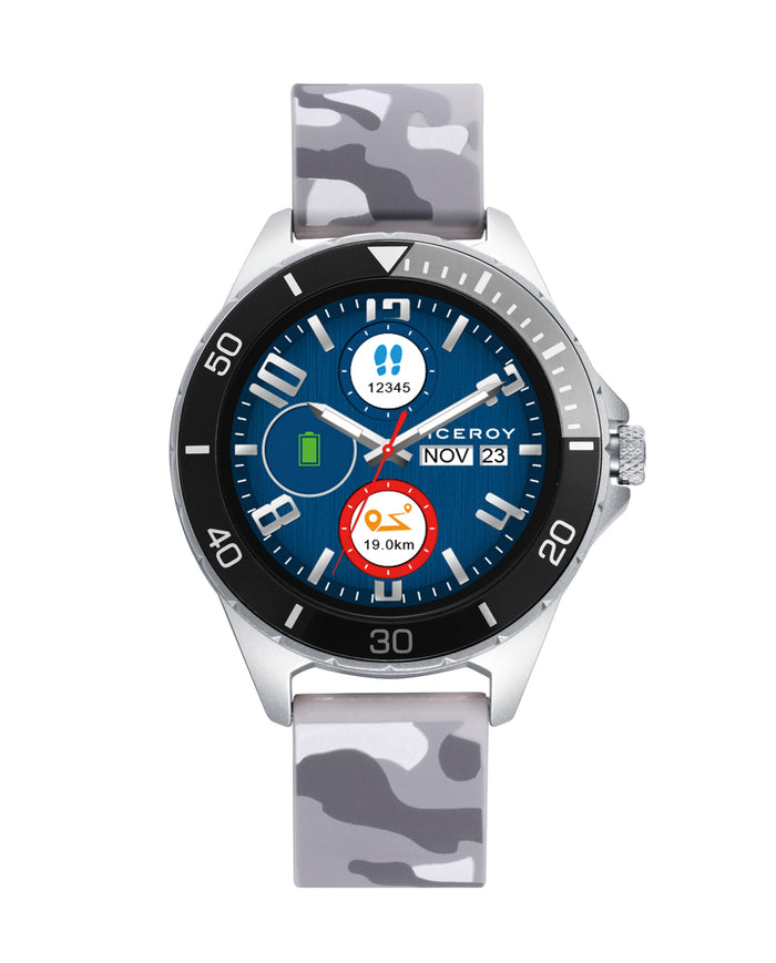 Viceroy Smartwatch Infantil Smartpro Con Correa De Silicona Negra Y Correa Adicional Con Estampado De Camuflaje Gris