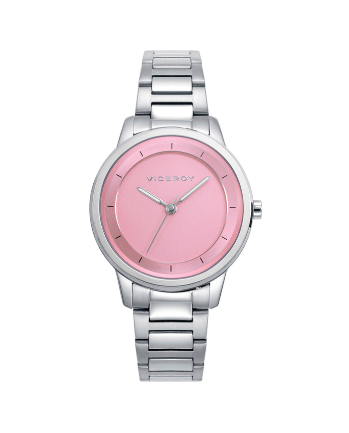 viceroy Reloj para mujer en acero con esfera rosa