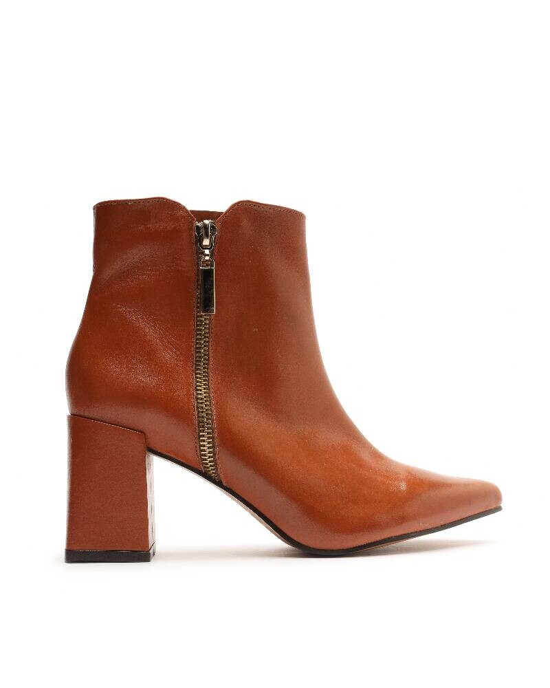 Viceversa BOTA MARRON CORTA CLASICA CON CIERRE DORADO