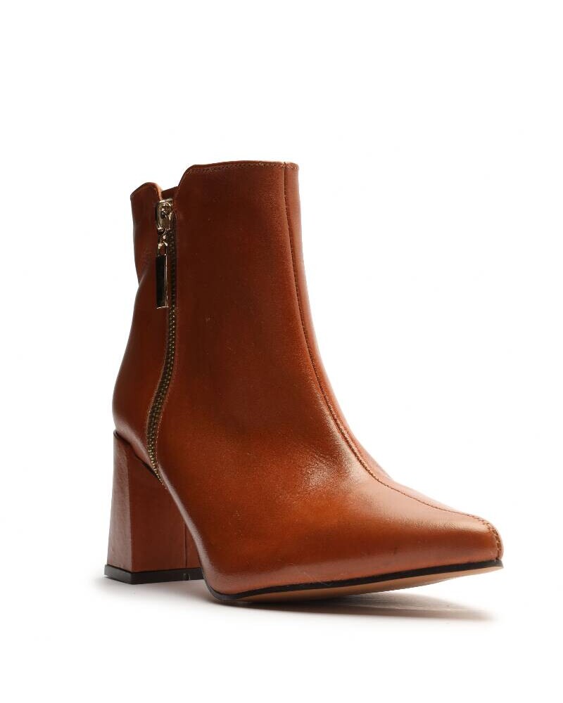 viceversa BOTA MARRON CORTA CLASICA CON CIERRE DORADO