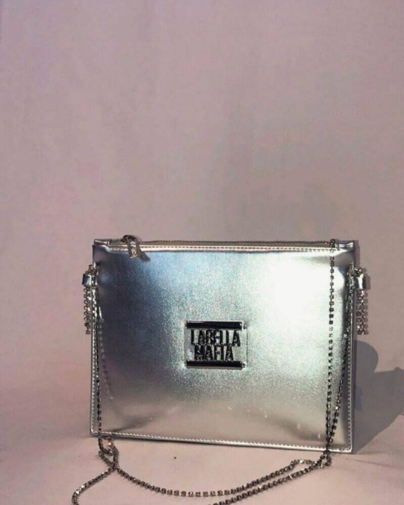 Viceversa CARTERA LABELLA MAFIA PLATEADA CON STRASS
