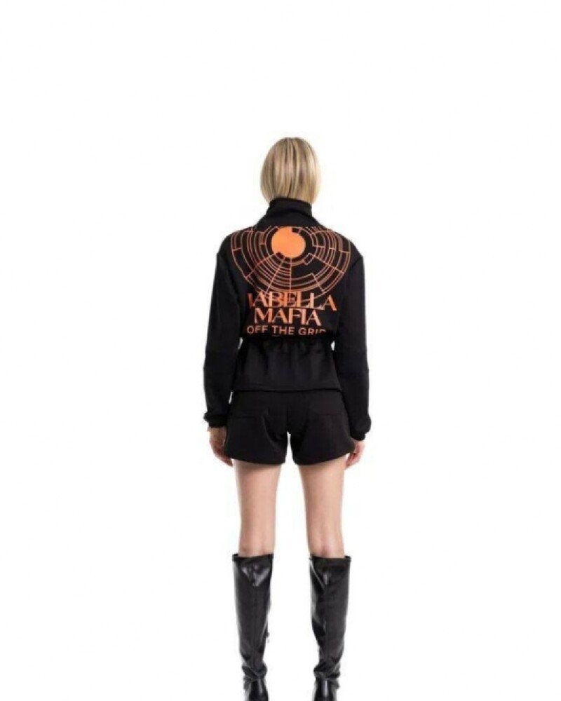 Viceversa CHAQUETA NEGRA FUTURA CON ESTAMPA NARANJA