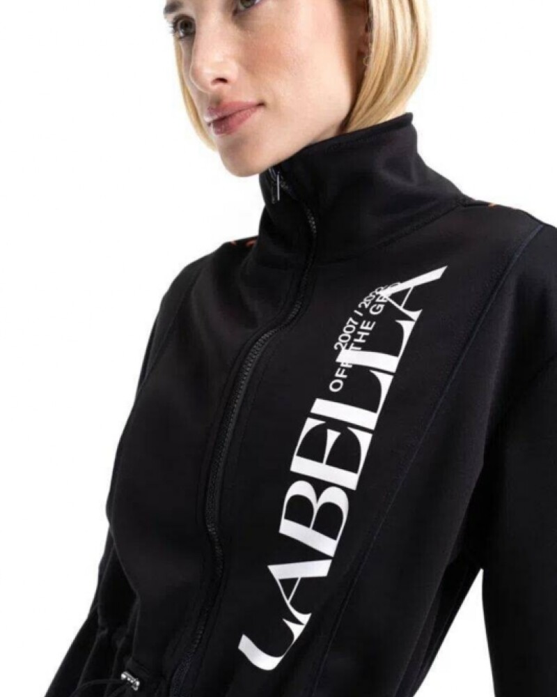 Viceversa CHAQUETA NEGRA FUTURA CON ESTAMPA NARANJA