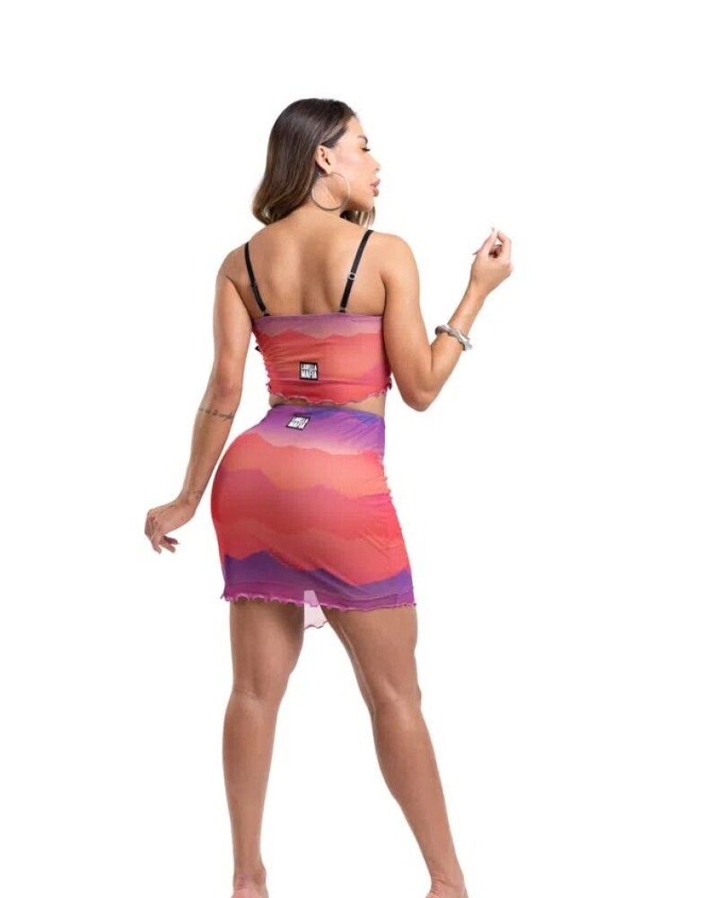 Viceversa CONJUNTO TOP Y POLLERA COLOR ESTAMPA BY LABELLAMAFIA