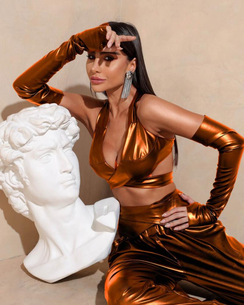 viceversa BLUSA TOP ANDY CARAMELO