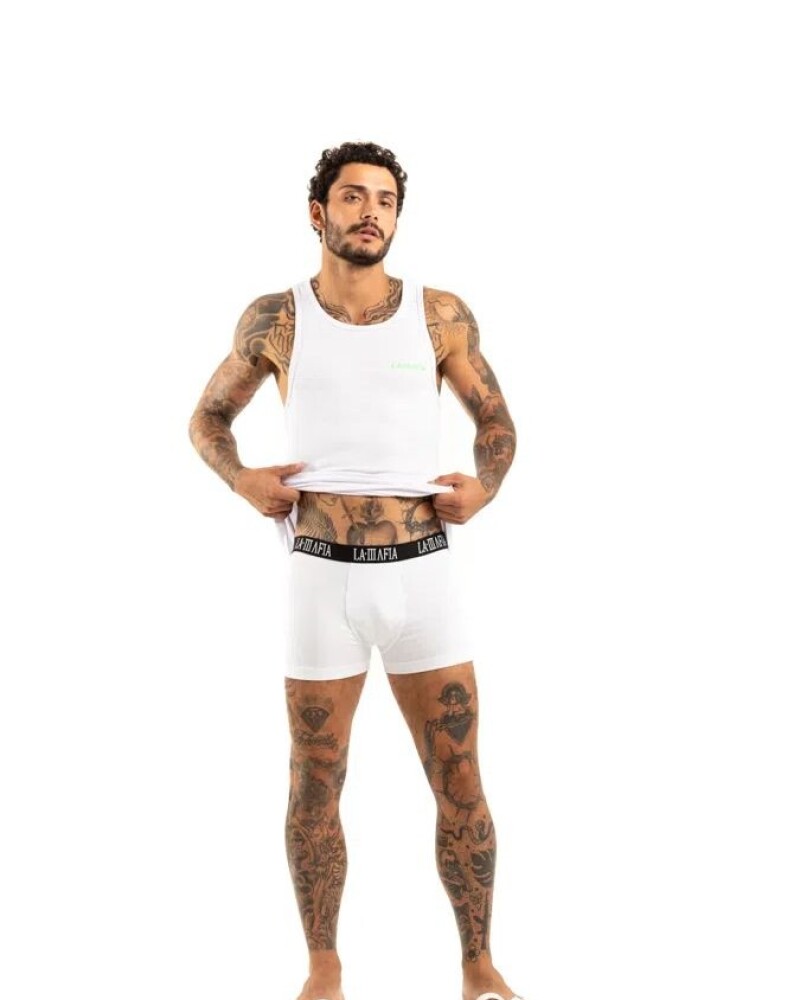 viceversa CONJUNTO MUSCULOSA Y BóXER BLANCO