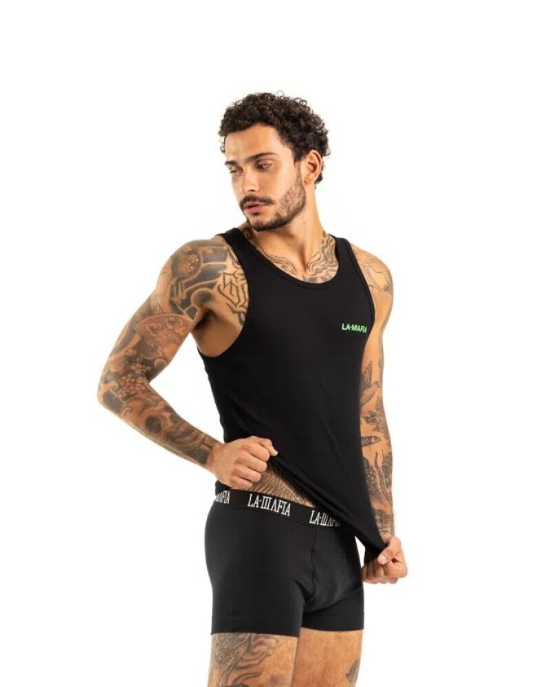 Viceversa CONJUNTO MUSCULOSA Y BóXER NEGRO