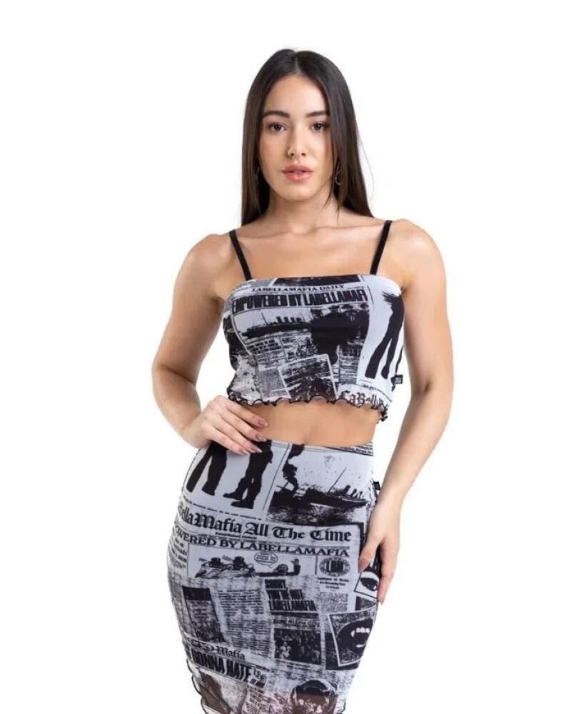 viceversa CONJUNTO TOP Y POLLERA ESTAMPADO LBM