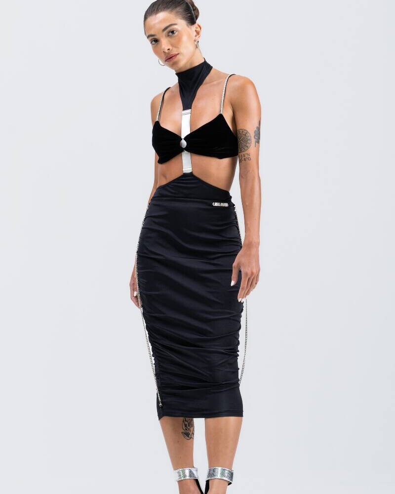 Viceversa FALDA NEGRA CON DETALLES PLATEADOS