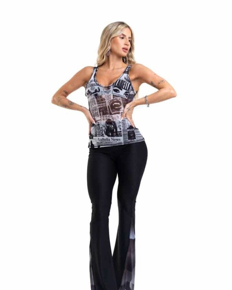 viceversa PANTALON DE COLOR NEGRO BY LA BELLAMAFIA