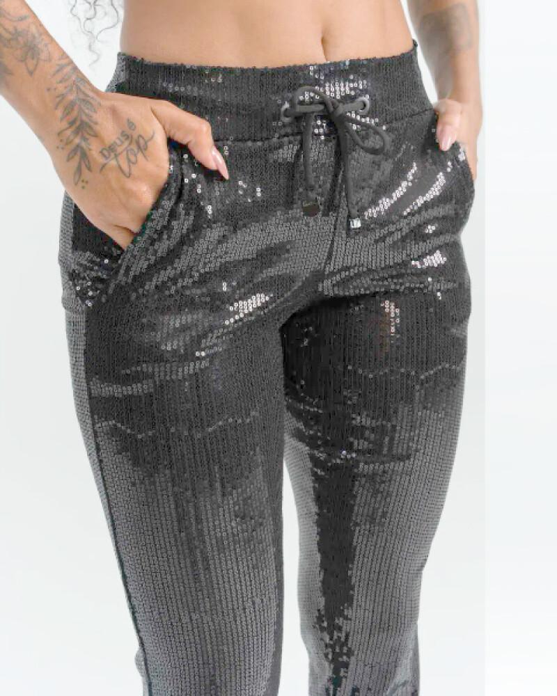 Viceversa PANTALóN NEGRO BRILLANTE