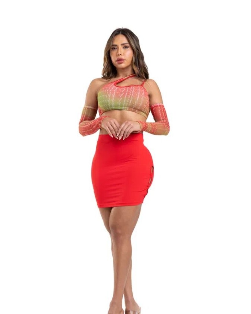 viceversa POLLERA ROJA BY LA BELLAMAFIA