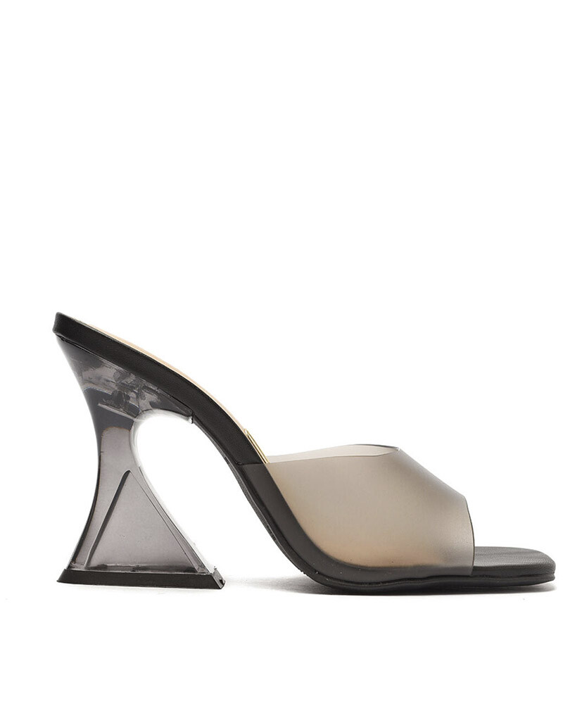 Viceversa SANDALIA TACO ALTO GRUESO CRISTAL NEGRA