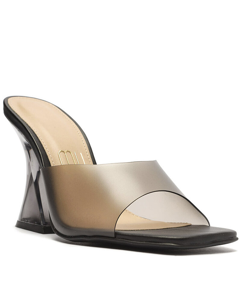 viceversa SANDALIA TACO ALTO GRUESO CRISTAL NEGRA