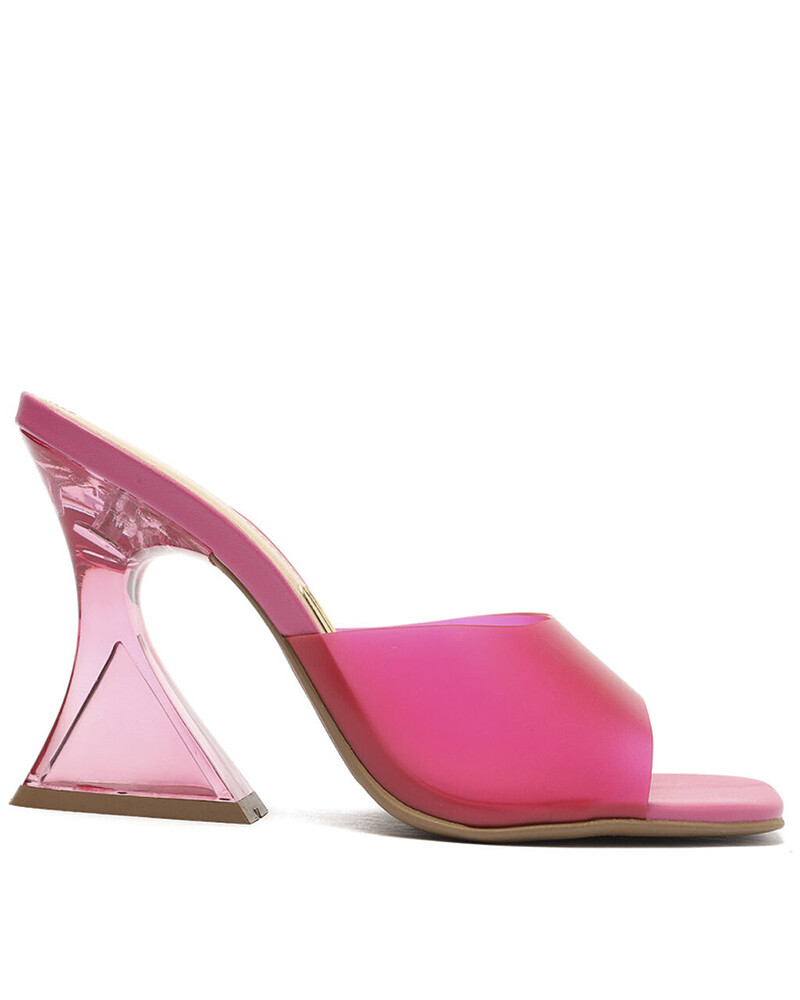 Viceversa SANDALIA TACO ALTO GRUESO CRISTAL ROSADA