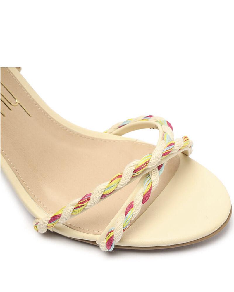 Viceversa SANDALIA TACO CUADRADO ALTO BLANCO MATE