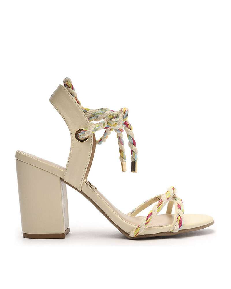 Viceversa SANDALIA TACO CUADRADO ALTO BLANCO MATE