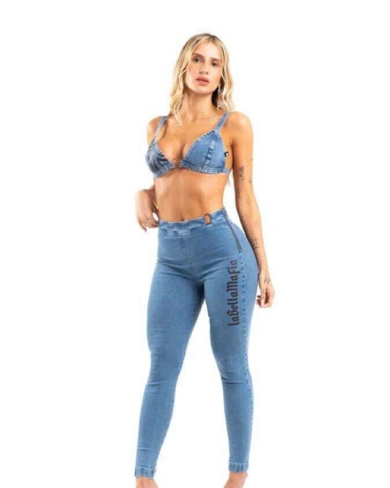Viceversa TOP JEAN COLOR JEAN BY LA BELLAMAFIA