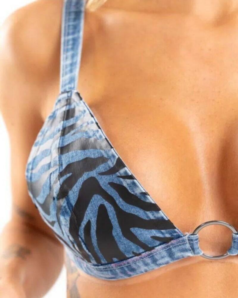 Viceversa TOP JEAN COLOR JEAN BY LA BELLAMAFIA