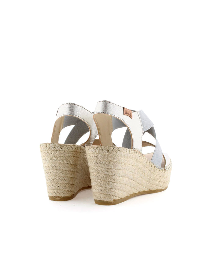 Vidorreta Sandalia Elásticos En Napa Metal Perla Dominica