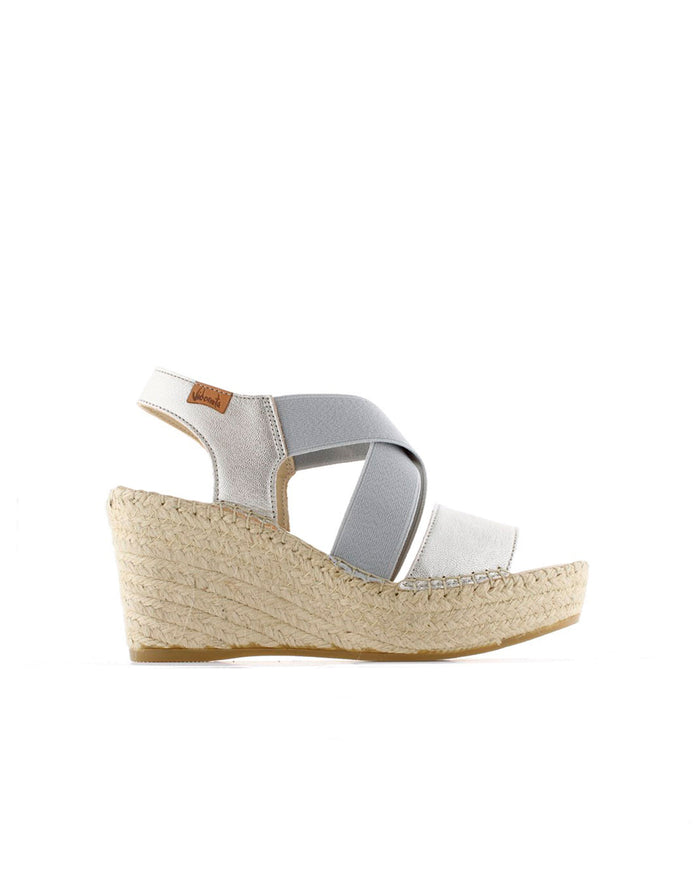 vidorreta Sandalia elásticos en napa metal perla Dominica