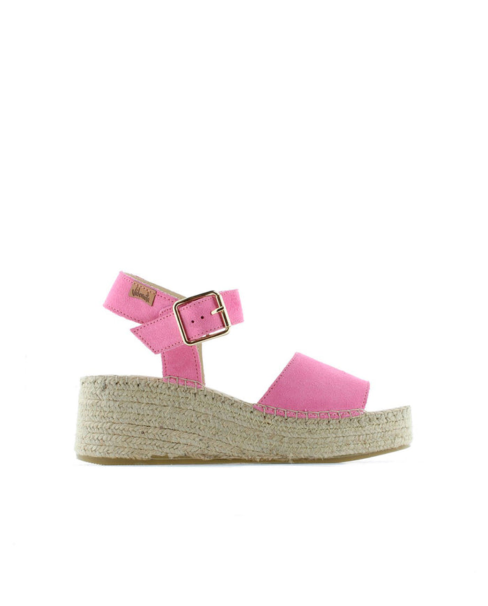 vidorreta Sandalia hebilla en serraje frambuesa Vinci