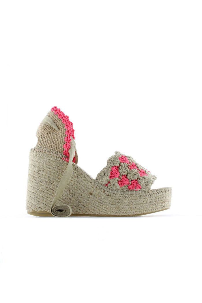 Vidorreta Sandalia Cintas Ganchillo Fluor Fuxia