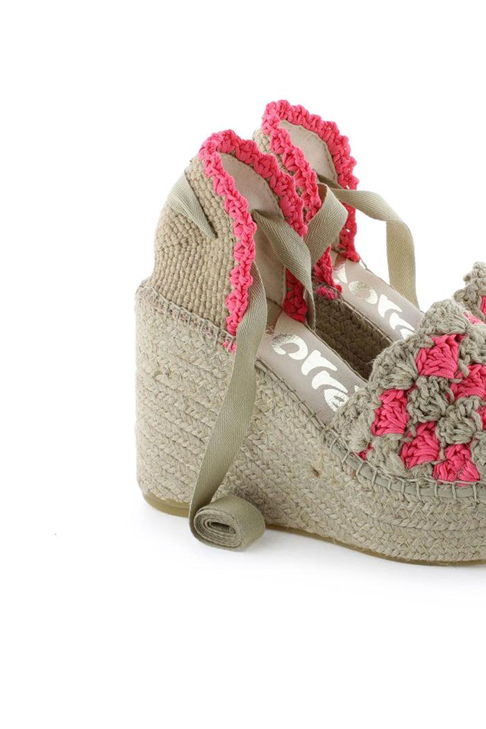 Vidorreta Sandalia Cintas Ganchillo Fluor Fuxia