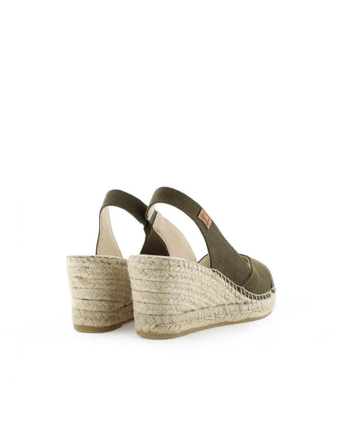 Vidorreta Sandalia En Serraje Kaki Clavel