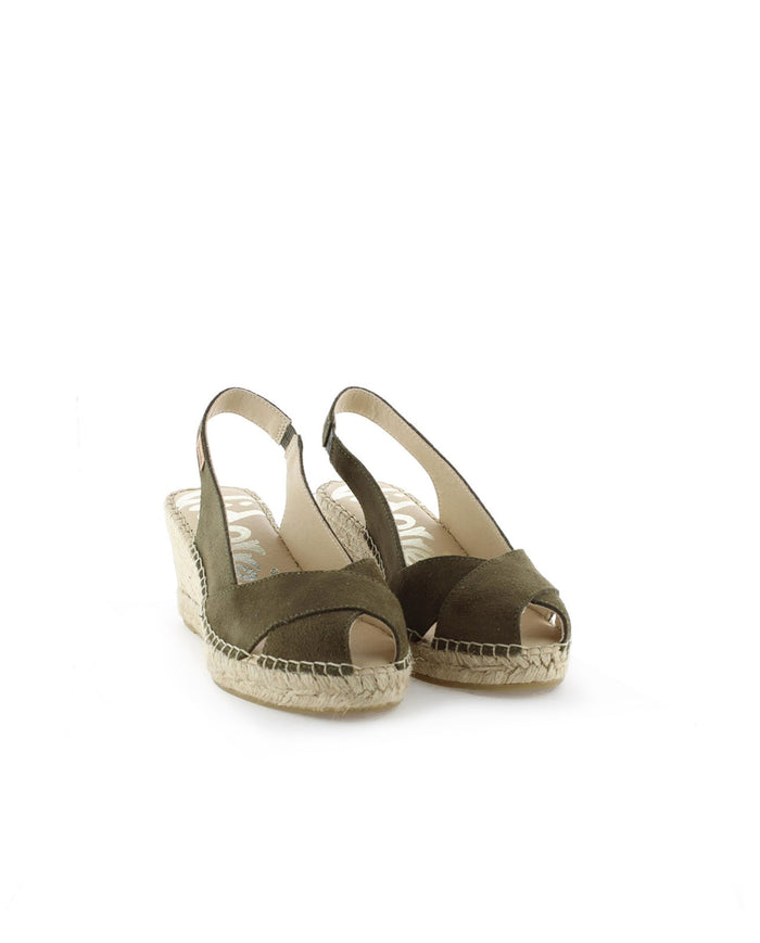 Vidorreta Sandalia En Serraje Kaki Clavel