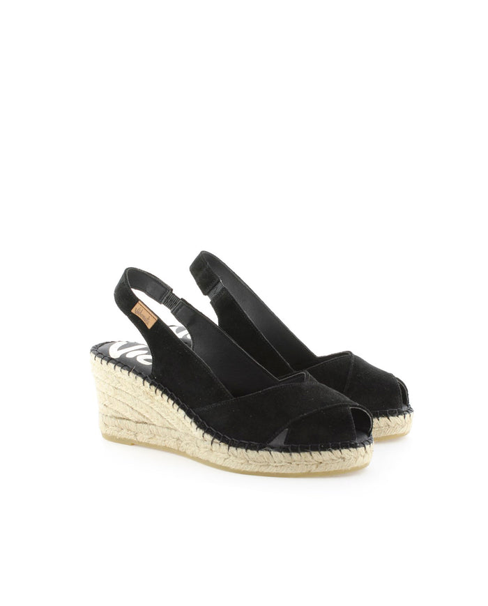 Vidorreta Sandalia En Serraje Negro Clavel