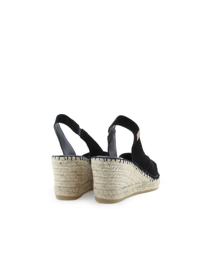 Vidorreta Sandalia En Serraje Negro Clavel