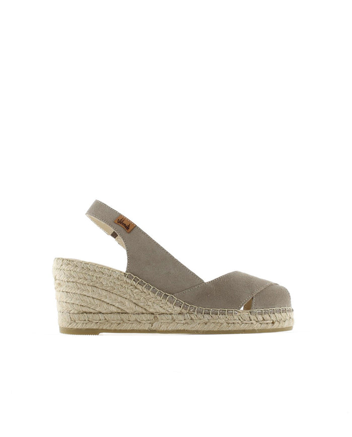 Vidorreta Sandalia En Serraje Taupe Clavel