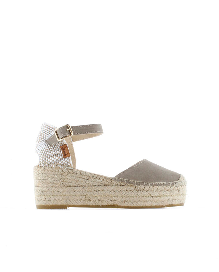 Vidorreta Sandalia En Serraje Taupe Creta